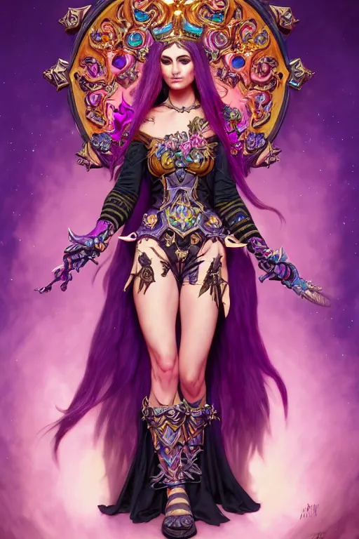 Image similar to a full body portrait of the lisa frank world of warcraft character art, gothic, highly detailed, digital painting, crown of skulls, artstation, smooth, sharp focus, illustration, art by artgerm and greg rutkowski and alphonse mucha and william - adolphe bouguereau