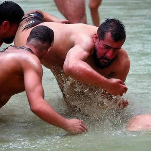 Image similar to turkish oil wrestling