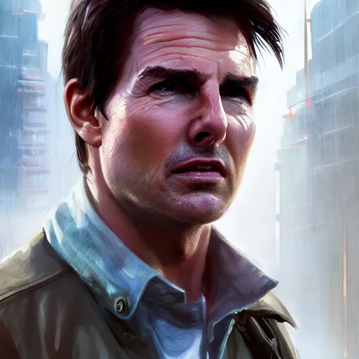 Image similar to highly detailed portrait, tom cruise, in gta v, stephen bliss, unreal engine, fantasy art by greg rutkowski, loish, rhads, ferdinand knab, makoto shinkai and lois van baarle, ilya kuvshinov, rossdraws, tom bagshaw, global illumination, radiant light, detailed and intricate environment