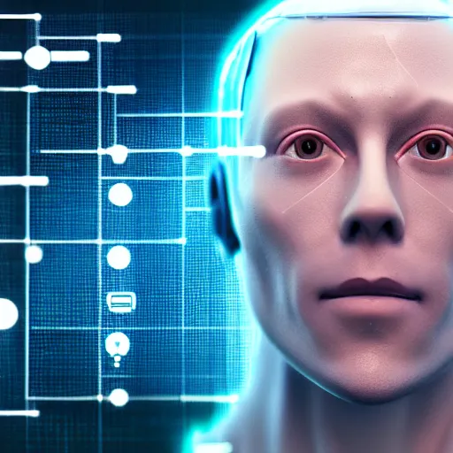 Prompt: data, an android human like assistant that provide answers to analytical questions. hyper realistic. cyborg. 4 k