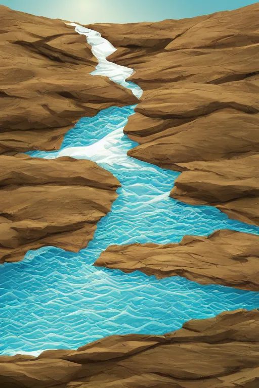 Image similar to mountaintop water flat illustration trending on artstation