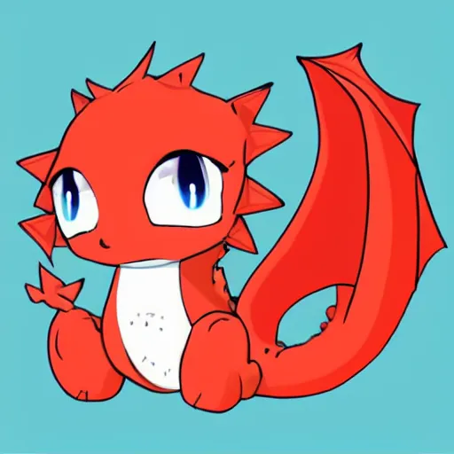 Image similar to the most cutest adorable happy picture of a dragon, tiny firespitter, kawaii, chibi style, Dra the Dragon, tiny red babdy dragon, adorably cute, enhanched, stuffed dragon, deviant adoptable, digital art Emoji collection
