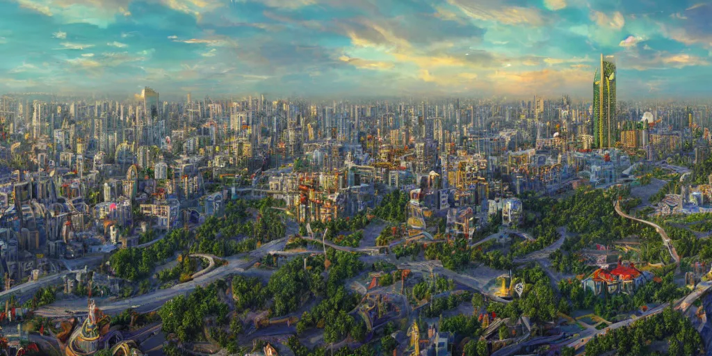 Image similar to Kyiv city as fantasy art, 8k