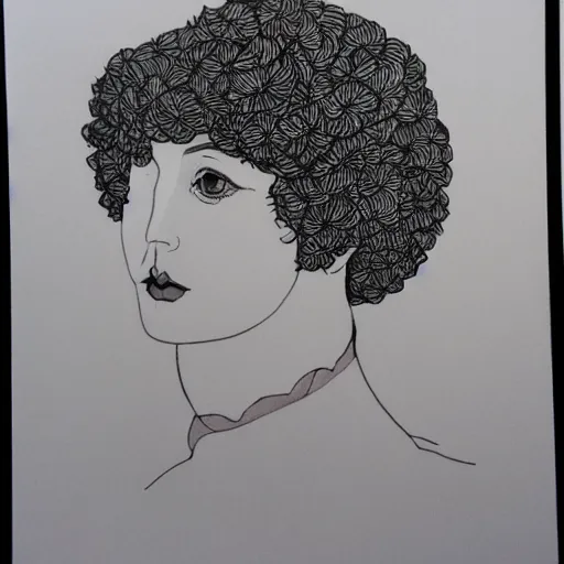 Image similar to An imitation of an Aubrey Beardsley illustration, black pen on paper, by a 5 year old who cant draw for shit