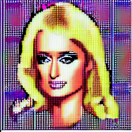 Prompt: Paris Hilton pixel art