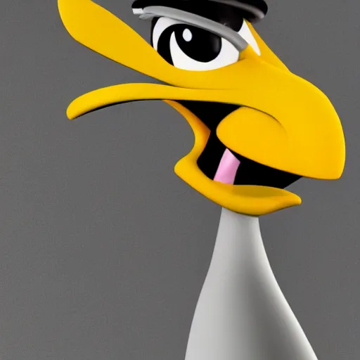 Image similar to close up of daffy duck sweating dope sick vomiting, hyper realistic photorealism, octane render, 3 d, hyper detailed.