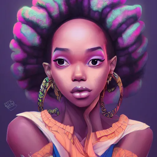 Image similar to a portrait of a beautiful afropunk, art by lois van baarle and loish and ross tran and rossdraws and sam yang and samdoesarts and artgerm and saruei, digital art, highly detailed, intricate, sharp focus, Trending on Artstation HQ, deviantart, unreal engine 5, 4K UHD image