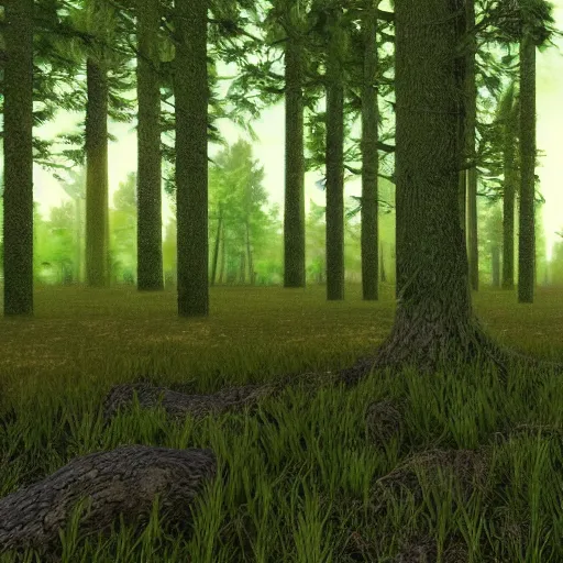 Prompt: Professional 3D render of a forest in a jar