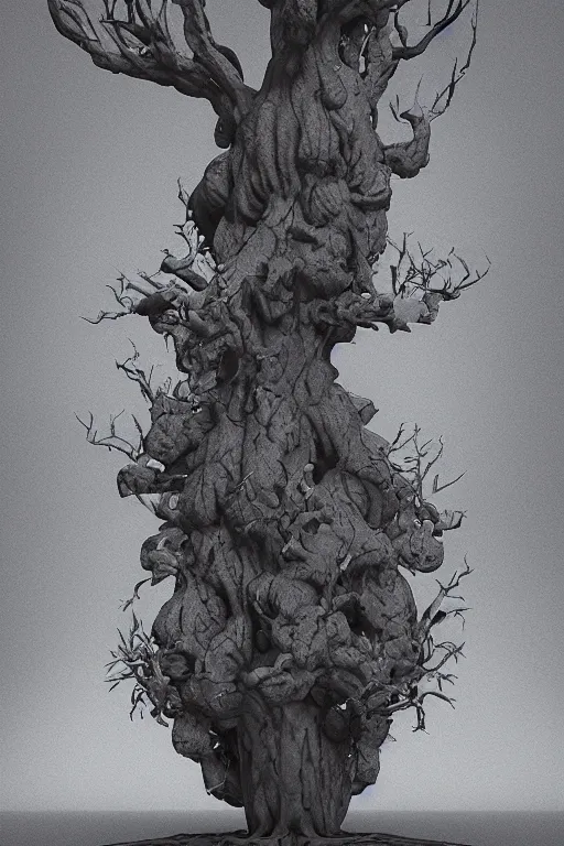 Prompt: octane renderer image of Yggdrasil the tree of life by Mike Mignola, trending on artstation, depth of field, subsurface scattering