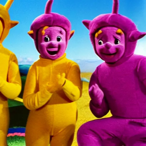 Prompt: sonny bono as the teletubbies sun