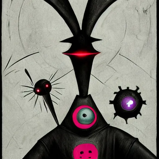 Image similar to Invader Zim by Hieronymous Bosch, trending on artstation, 8k, highly detailed