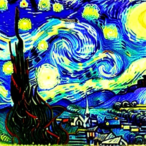 Image similar to starry night by claude monet