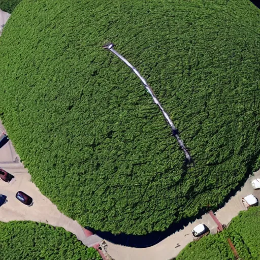 Prompt: a giant 1 0 0 meter bean in the middle of a city