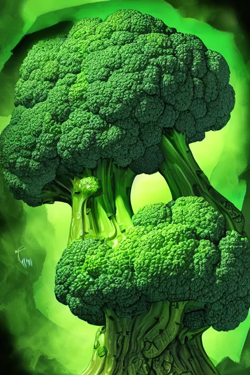 Prompt: ripped broccoli hulk, highly detailed, digital art, sharp focus, trending on art station