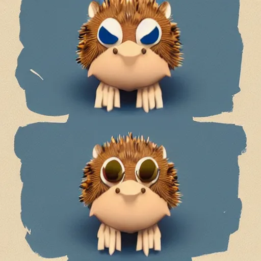 Prompt: cute hedgehog in the style of goro fujita