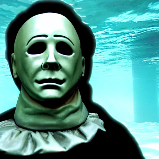 Image similar to michael myers under water