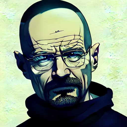 Image similar to walter white, webtoon, trending on pixiv fanbox, painted by greg rutkowski makoto shinkai takashi takeuchi studio ghibli, akihiko yoshida