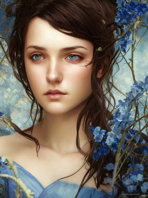 Image similar to hyperdetailed photo of a beautiful ukrainian girl with brown eyes and dark bob hairstyle, winds of winter, au naturel, blue eyes, cinematic lighting, studio quality, smooth render, smooth, sharp focus, illustration, art by artgerm and greg rutkowski and alphonse mucha and ian sprigger and wlop and krenz cushart