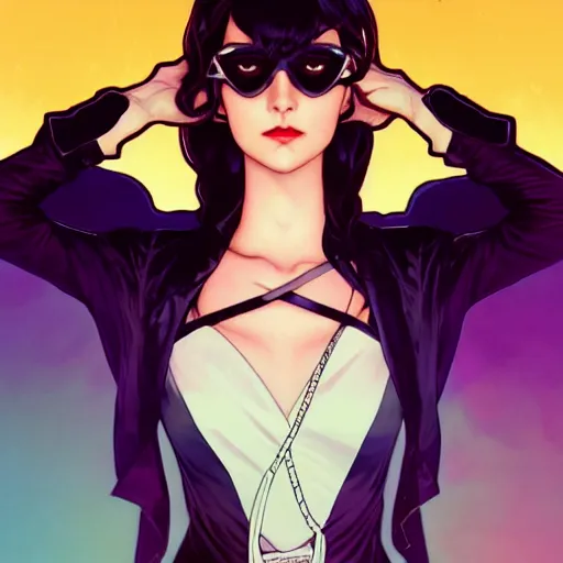 Image similar to a beautiful slim angry superhero winona ryder fighting crime, art by ilya kuvshinov and lois van baarle and alphonse mucha and ross tran and range murata and artgerm, digital art, highly detailed, profile picture, intricate, sharp focus, trending on artstation hq, deviantart, pinterest, unreal engine 5, 4 k uhd image