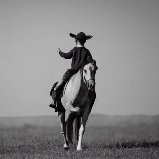 Image similar to photo of a boy riding a horse