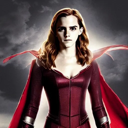 Image similar to emma watson as the scarlet witch