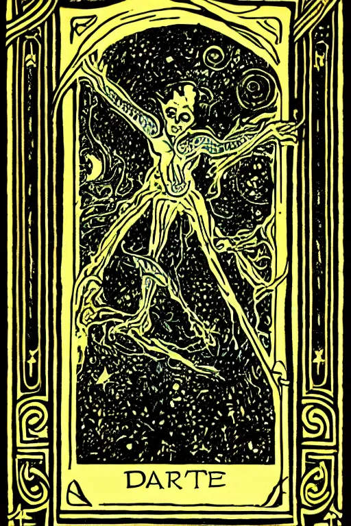 Prompt: dark tarot depth artwork, phosphorescent skin