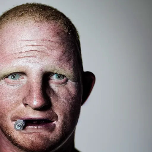 Image similar to studio photo of corey taylor without eyebrows, studio portrait