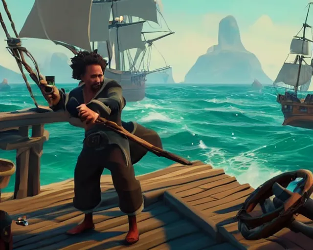 Image similar to a screenshot of Eric Andre in Sea of Thieves (2018)
