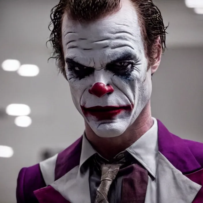 Prompt: dexter morgan as the joker, 8 k, movie still