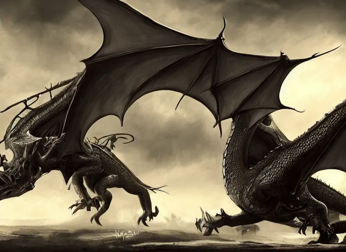 Image similar to dragon on the ground standing, epic, cinematic, fantasy art, concept art, photorealistic, highly detailed,