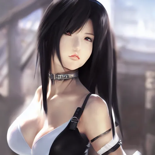 Image similar to alternate outfit of tifa lockhart by wlop, rossdraws, mingchen shen, bangkuart, sakimichan, yan gisuka, jeongseok lee, artstation, 4k