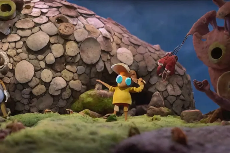 Prompt: stopmotion aardman animation scene nausicaa, 8k, hd, high resolution