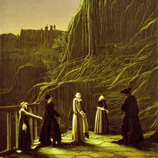 Image similar to having a cool party birthday party, painting by casper david friedrich, highly detailed