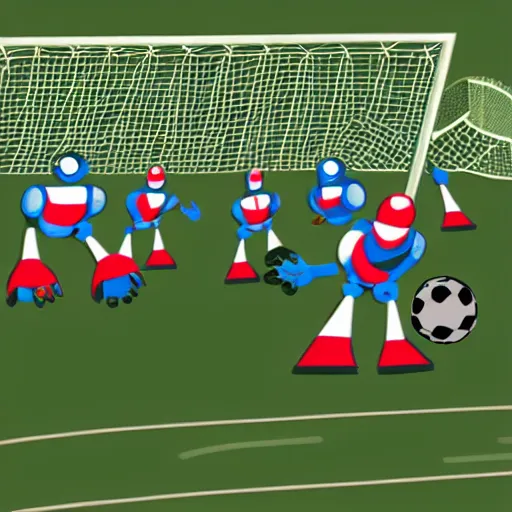 Image similar to robots playing soccer