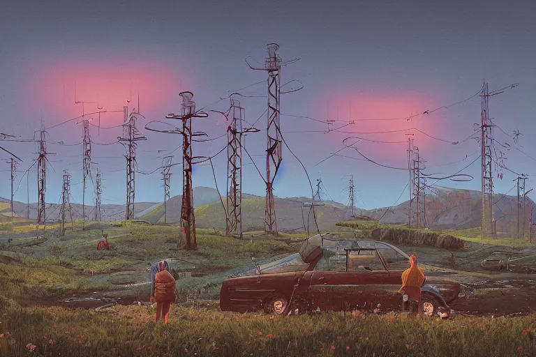 Image similar to Ben Howard by Simon Stålenhag resimlerinde