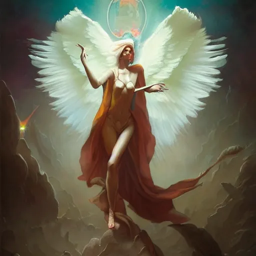 Prompt: The angel of immortality, peter mohrbacher style