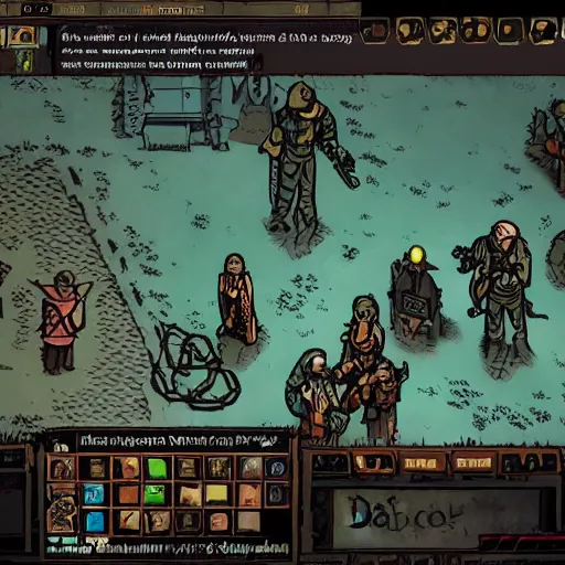 Image similar to darkest dungeon and disco elysium crossover