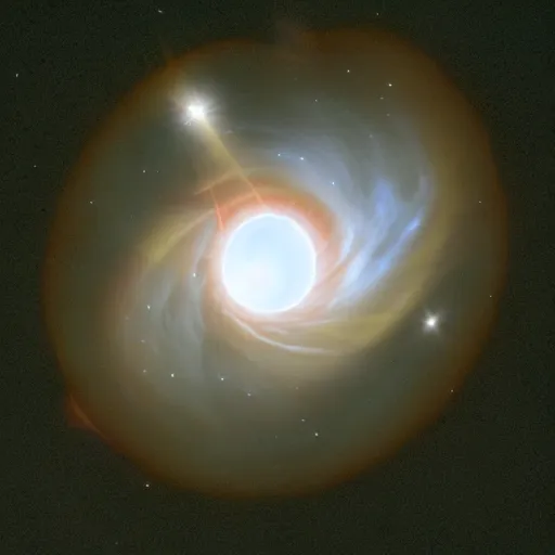 Image similar to a deep space photograph taken by hubble of a black hole swallowing a star