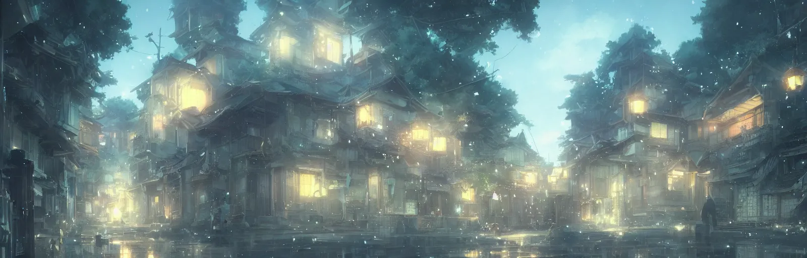 Image similar to anime kyoto animation key by greg rutkowski night ultrahd fantastic details