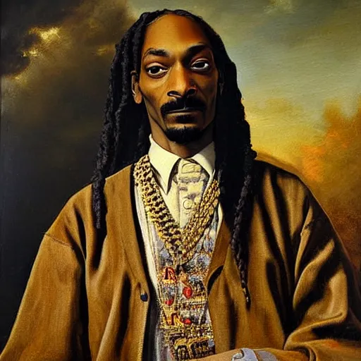 Prompt: Snoop Dogg oil painting, by Titian