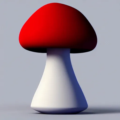 Image similar to Matte 3d low poly icon of a red mushroom, lat lighting, isometric perspective on pure white background, soft shadows, 3d render,