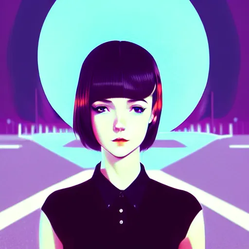 Image similar to a beautiful young british alternative music singer. optical illusion art by ilya kuvshinov lois van baarle ross tran range murata artgerm katsuhiro otomo norman rockwell. highly detailed intricately sharp focus mystically trending deviantart, pinterest, vogue italia, unreal engine 5, 4 k uhd image