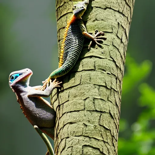 Image similar to tree climbing a lizard