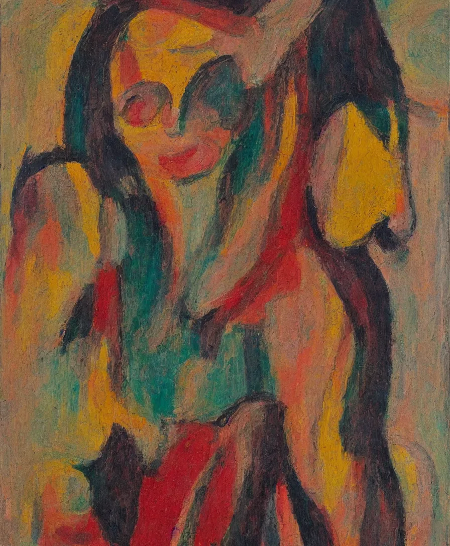 Image similar to portrait of a girl, expressive abstractionism, many small hard relief strokes of oil on canvas with high detail
