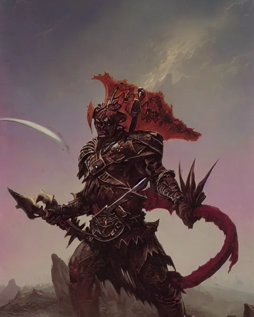 Prompt: a dnd orc warrior by thomas cole and wayne barlowe