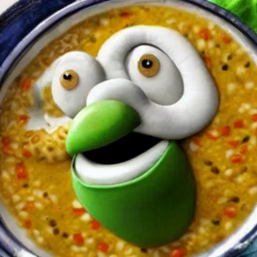 Prompt: photo of mung daal from chowder as a real person
