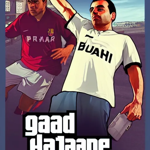 Image similar to Xavi Hernandez in GTA V cover art