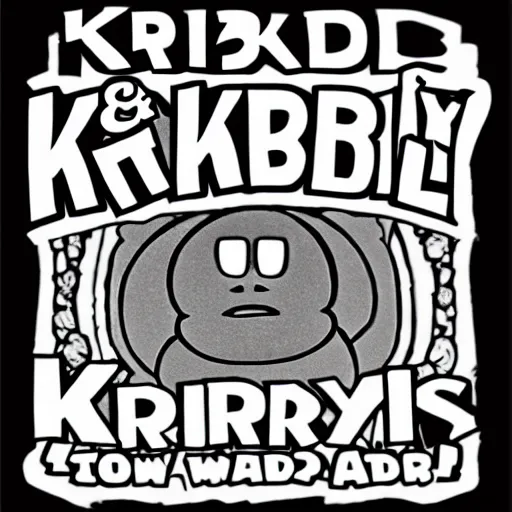 Prompt: kirby krackle, black and white only