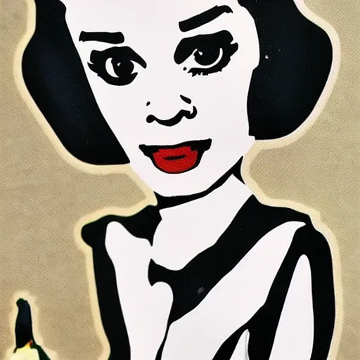 Prompt: audrey hepburn cos play walking 5 small dogs, stop motion vinyl action figure, plastic, toy, butcher billy style