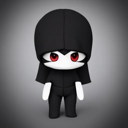 Prompt: cute fumo plush of a shadow ninja boy made from vantablack, vray